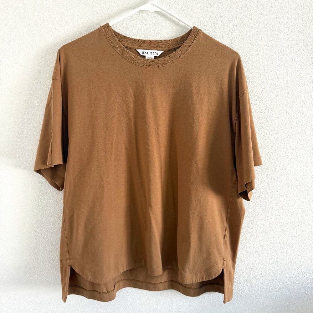Athleta Effortless Tee Brown L